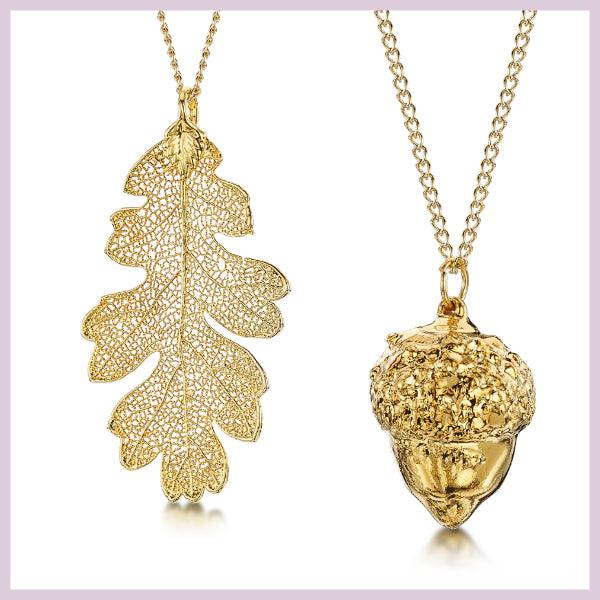 リアルリーフジュエリー | 24k ゴールドメッキのネックレス
