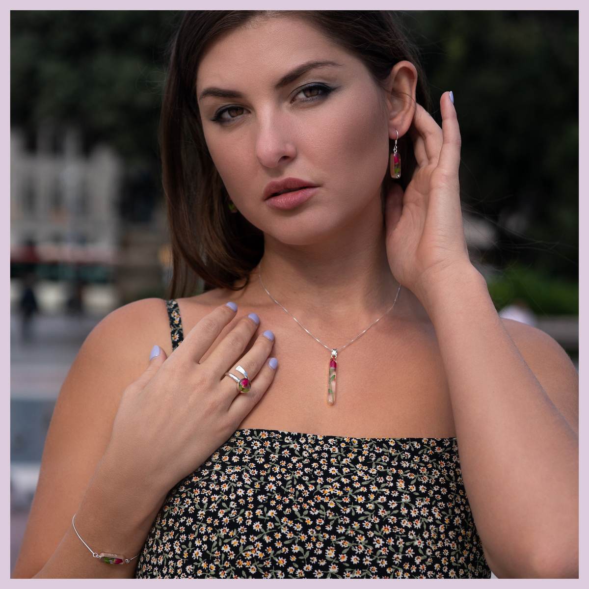 Rose Jewellery Real Flowers in Sterling Silver Shrieking