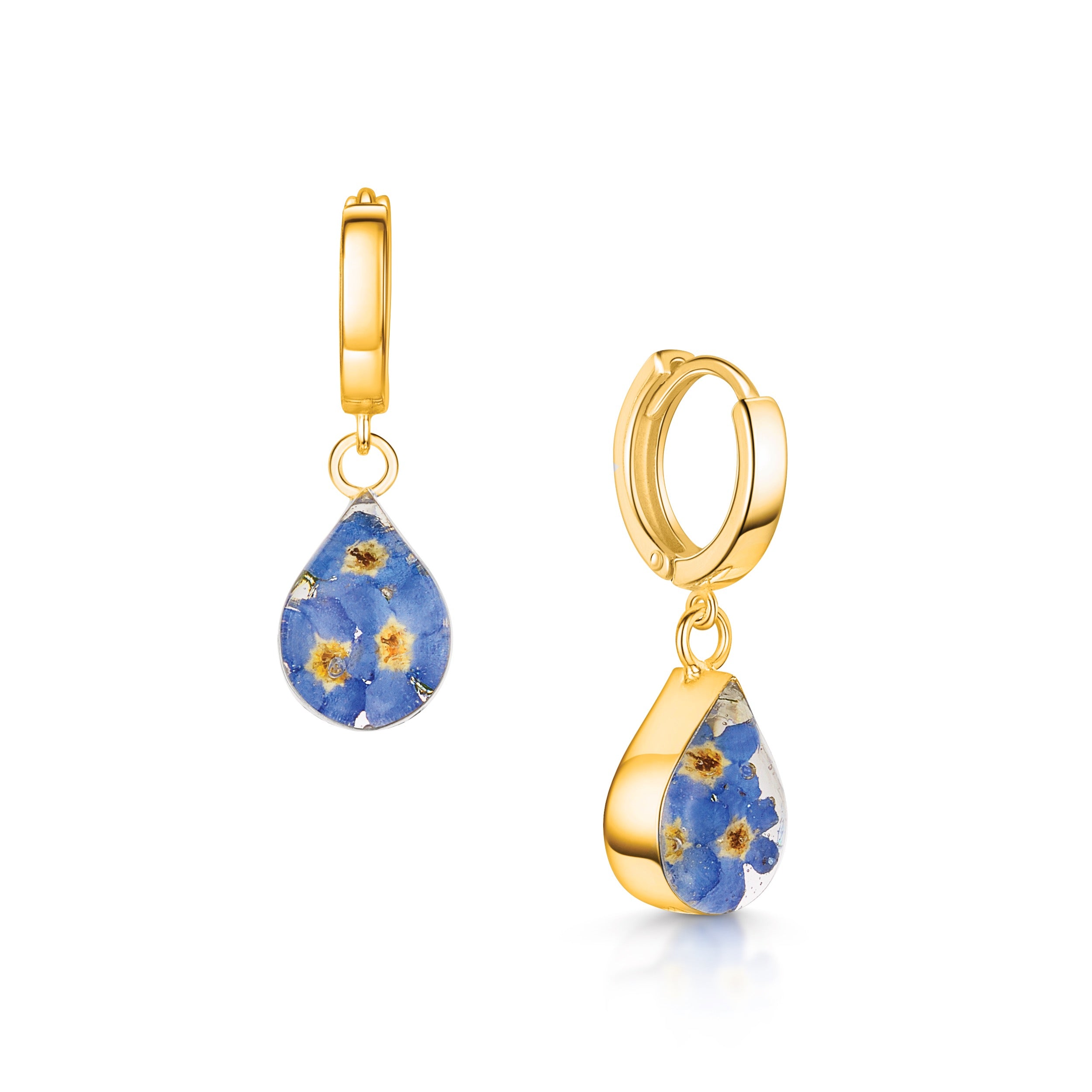 Huggie Earrings handmade with real flowers