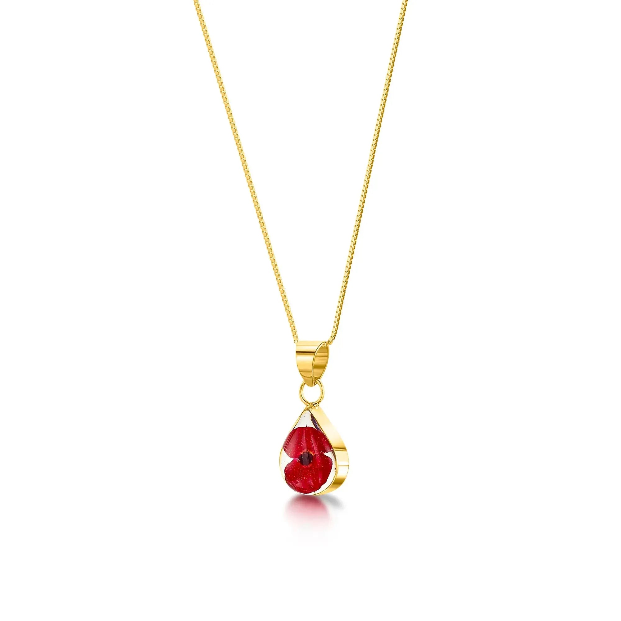 Klaverbloemketting van Shrieking Violet® Sterling zilveren druppelhanger met een echte bloem