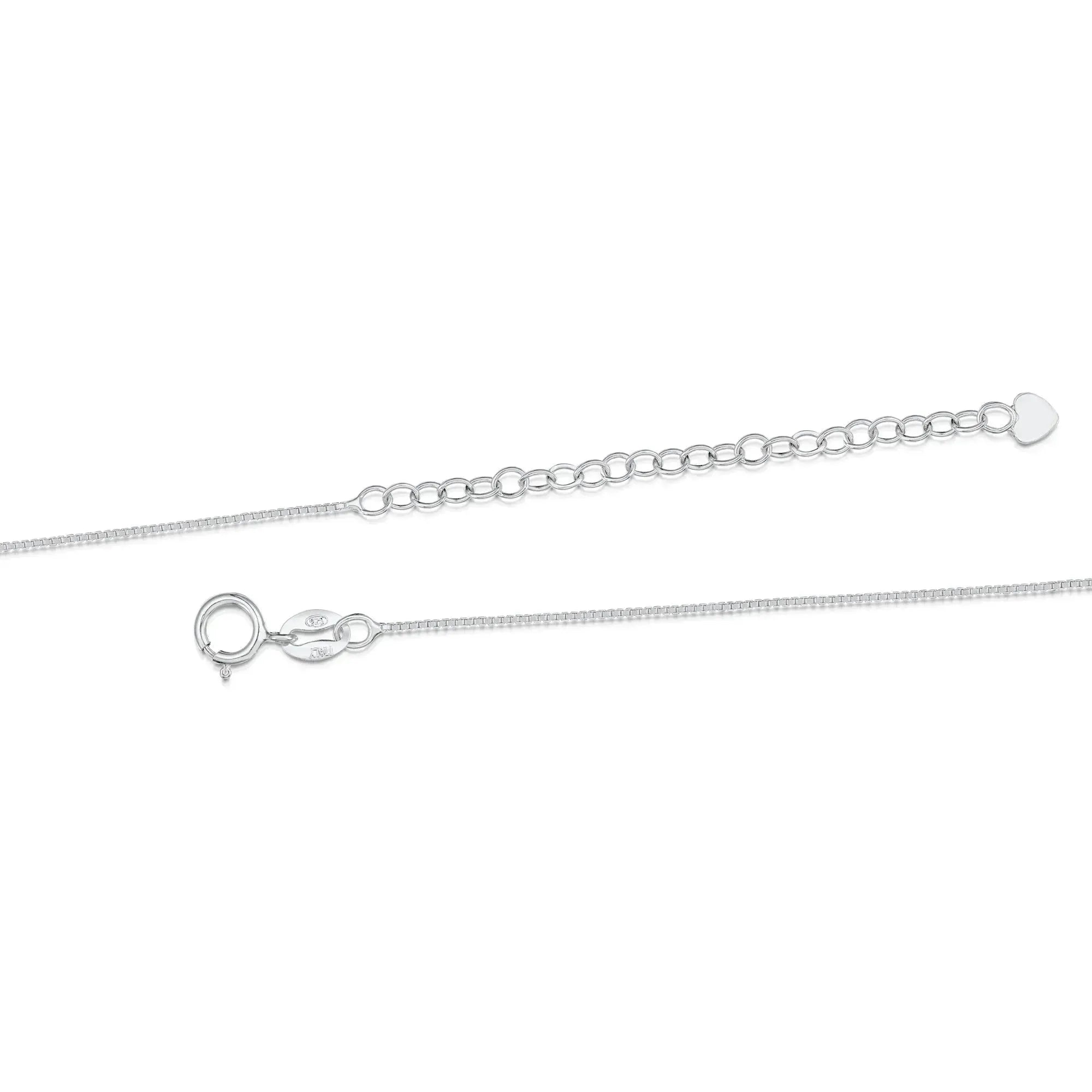 Collier pendentif rectangulaire Trèfle à quatre feuilles chanceux en argent sterling