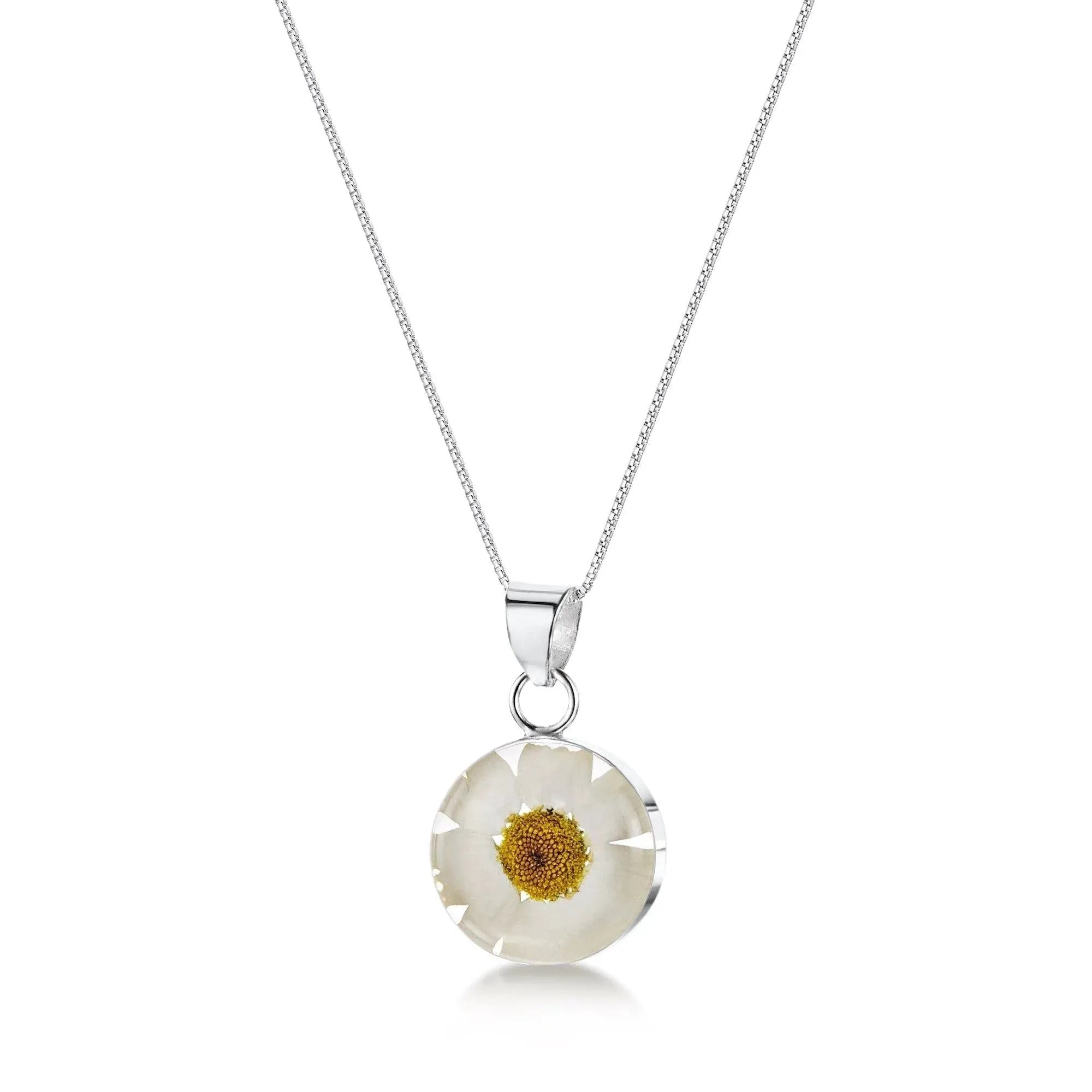 Daisy necklace by Shrieking Violet® Sterling silver real daisy