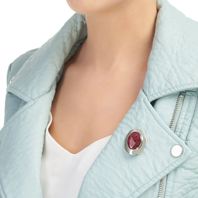 Mohnbrosche. Ovale Brosche aus Sterlingsilber, handgefertigt mit echten Blumen von Shrieking Violet®