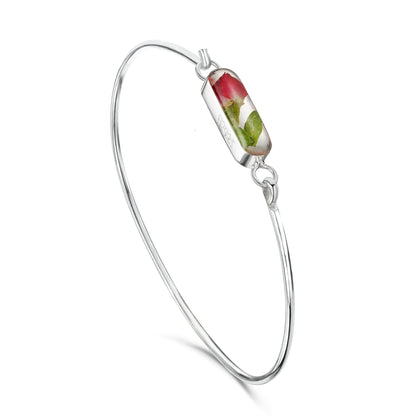 Miniature Rose Bangle in .925 Silver – Real Flower Jewellery