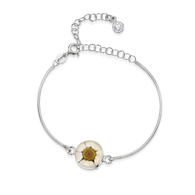 Pulseras de plata de ley personalizadas con flores y piedras de nacimiento | Shrieking Violet®