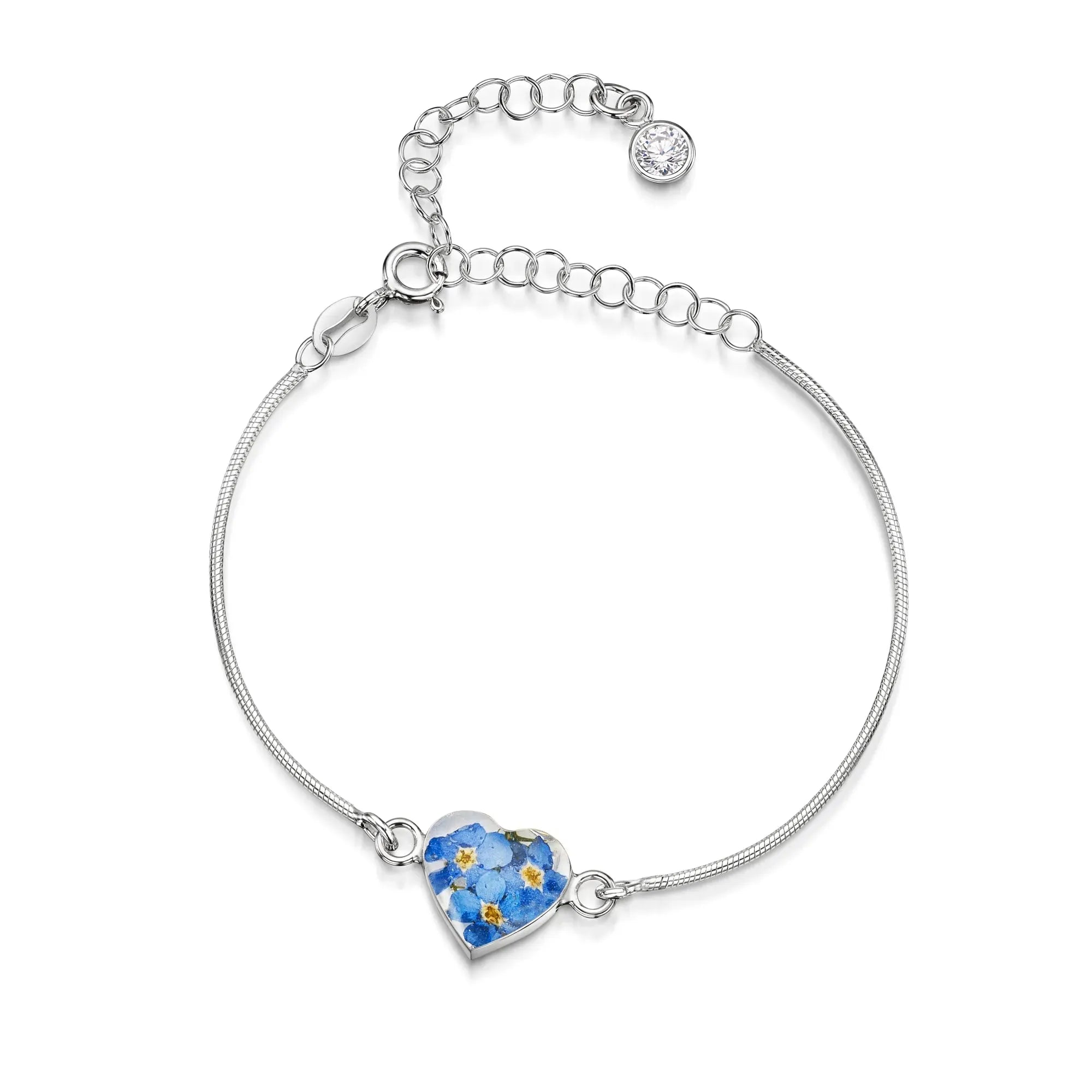 Shrieking Violet Bracciale A Cuore In Argento 925 Con Fiore Vero – Papavero, Girasole, Regalo Mamma