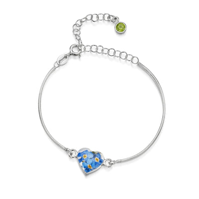 Pulseras de plata de ley personalizadas con flores y piedras de nacimiento | Shrieking Violet®