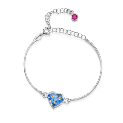 Pulseras de plata de ley personalizadas con flores y piedras de nacimiento | Shrieking Violet®