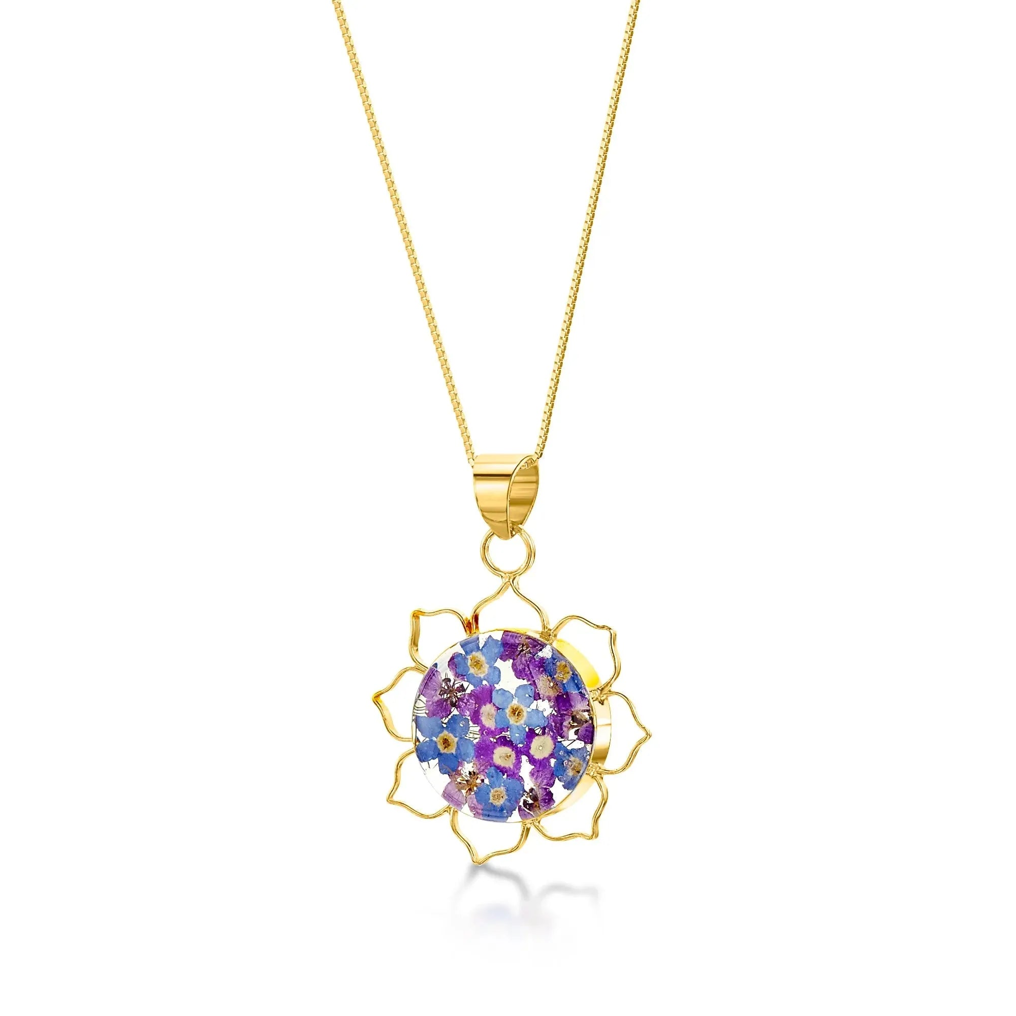 Purple Haze Lotus Flower Pendant in Sterling Silver | Shrieking Violet®