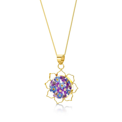 Purple Haze Lotus Flower Pendant in Sterling Silver | Shrieking Violet®