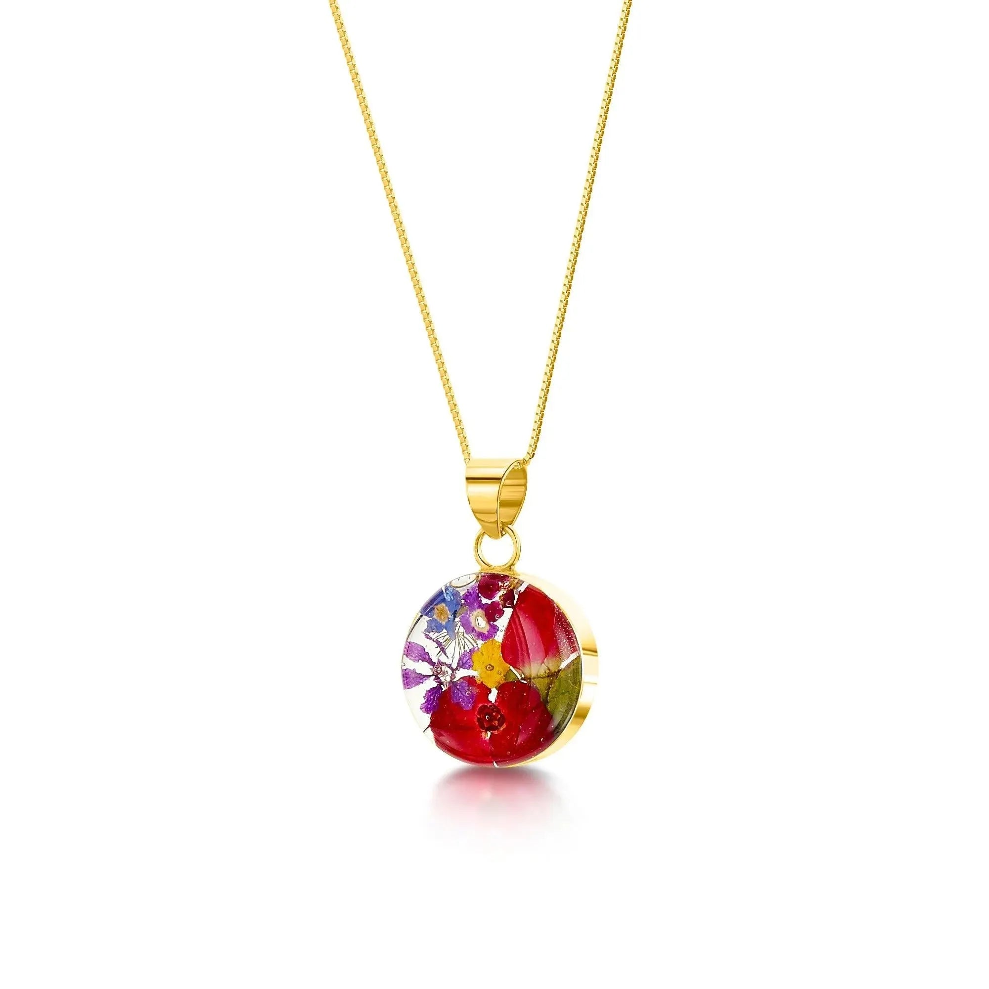 Orecchini a bottone in argento sterling con fiori veri di Shrieking Orecchini a bottone in argento sterling con fiori veri di Shrieking
