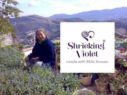Flower stud earrings by Shrieking Violet® Sterling silver round stud earrings handmade with real flowers. jewellery gifts for her