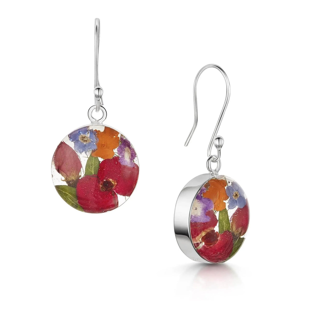 Orecchini A Goccia Artigianali Argento Sterling &ndash; Croce Ankh Con Teschio E Zirconi Viola