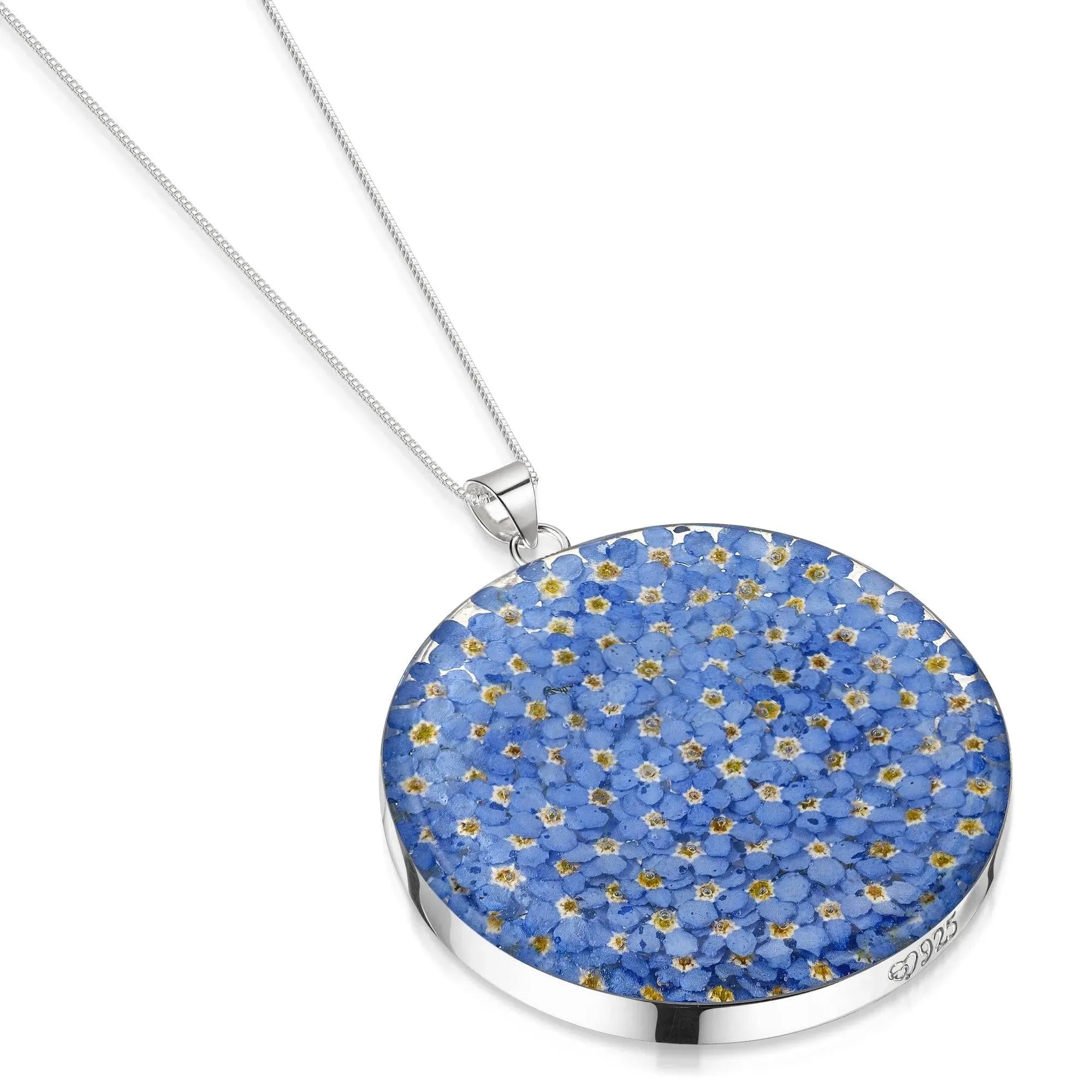 Silver Necklace - Forget-me-not - Full Moon XL