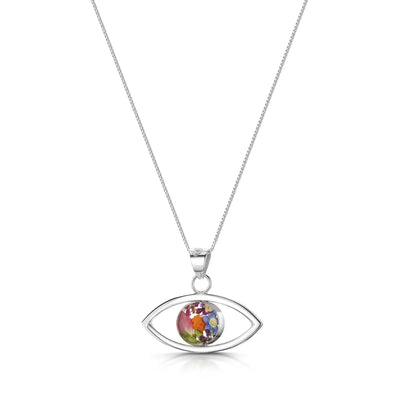 Silver Necklace - Mixed Flowers - Lucky Eye