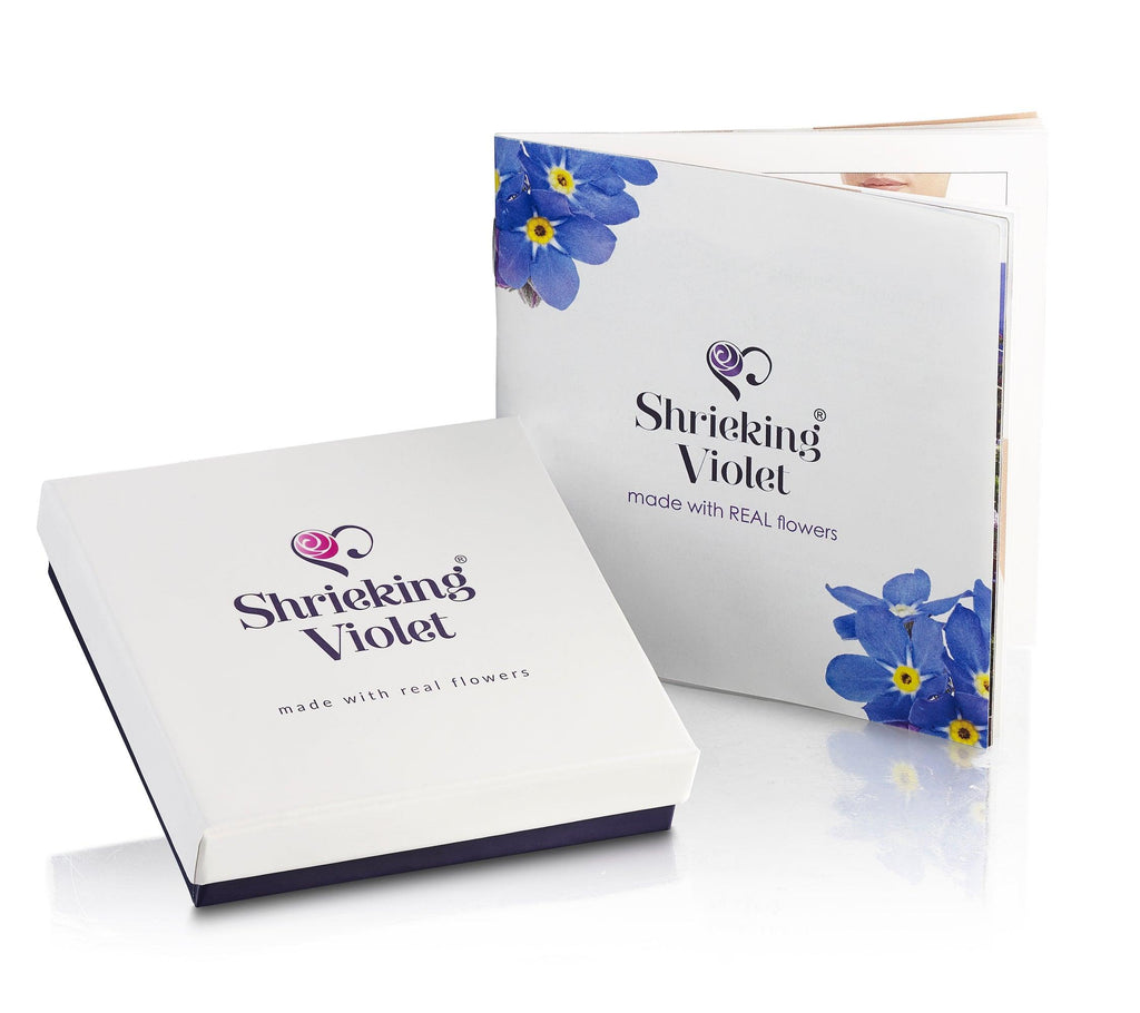 Sterling Silver Heart Shaped Earrings with Miniature Flowers - Shrieking Violet®