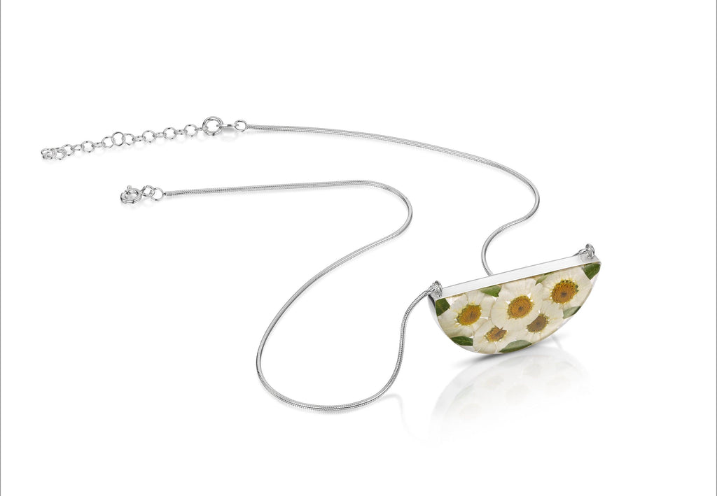 Sterling silver snake chain necklace | Daisy | Half Moon