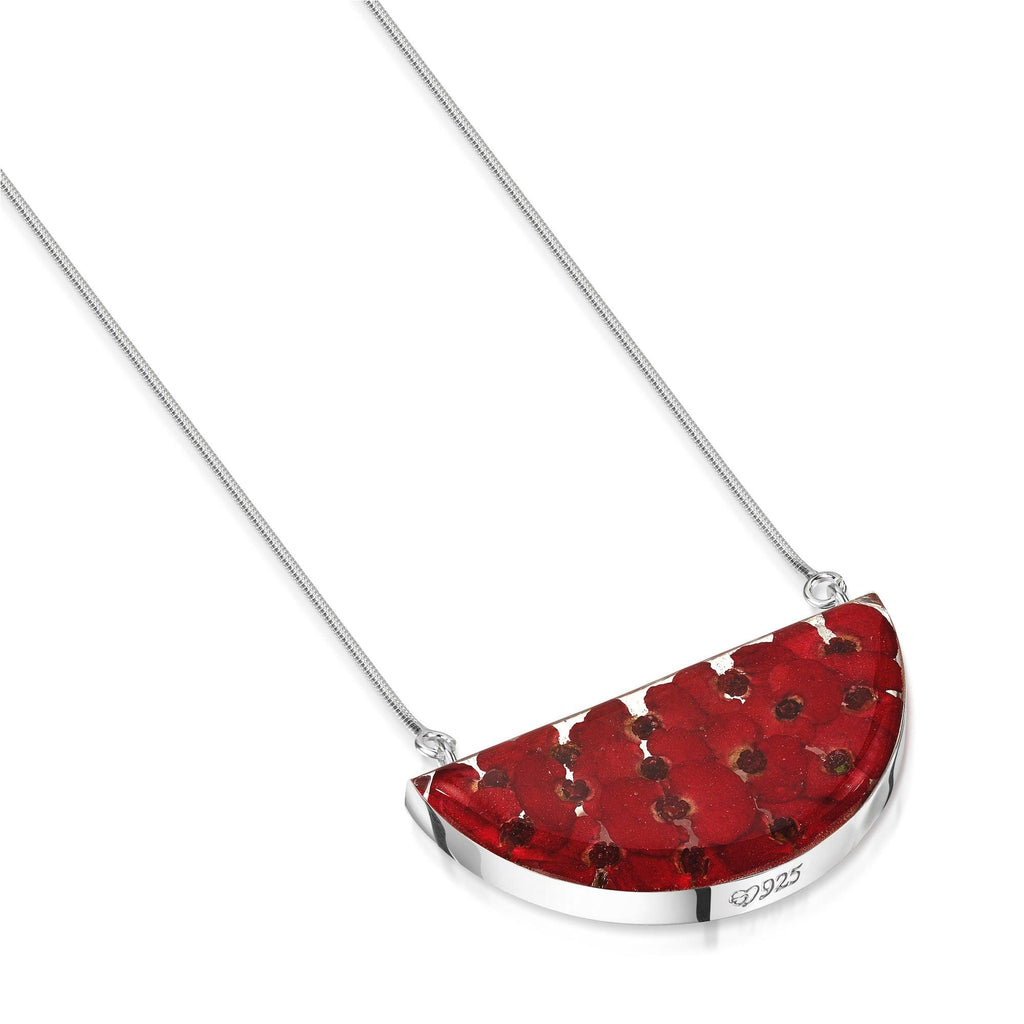 Sterling silver snake chain necklace | Poppy | Half Moon