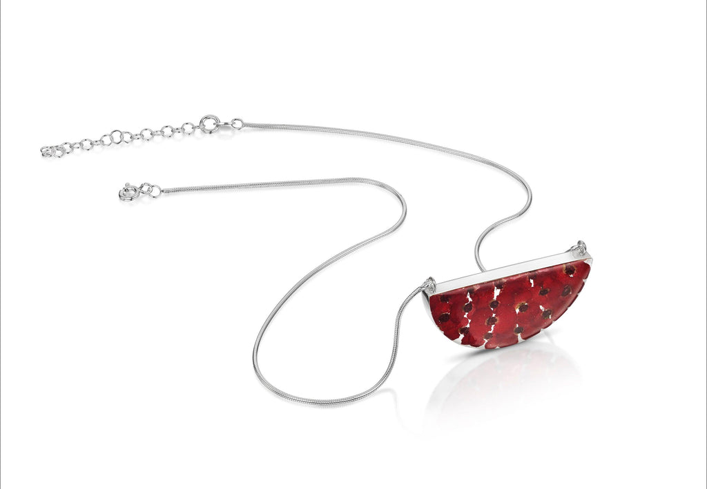 Sterling silver snake chain necklace | Poppy | Half Moon